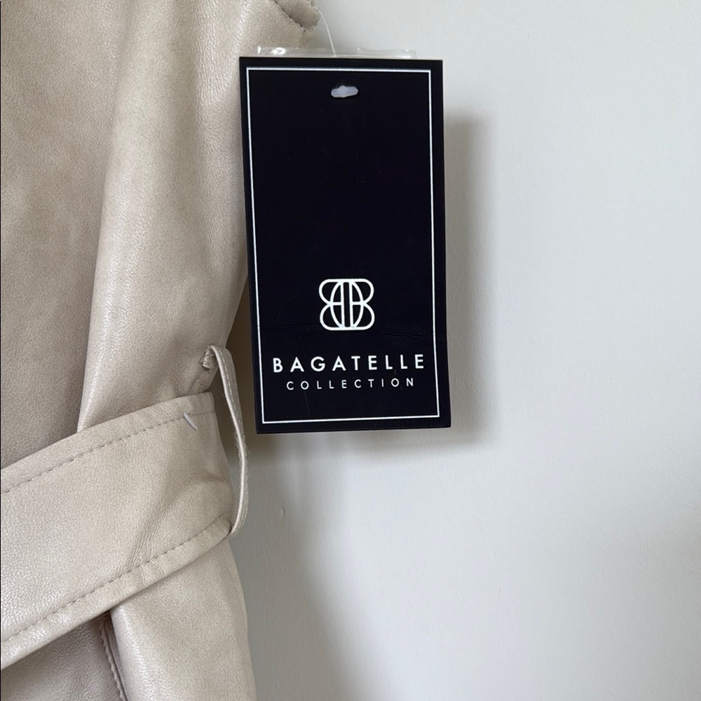NWT Bagatelle Collection Beige Sleeveless Trench Coat - Picture 3 of 13